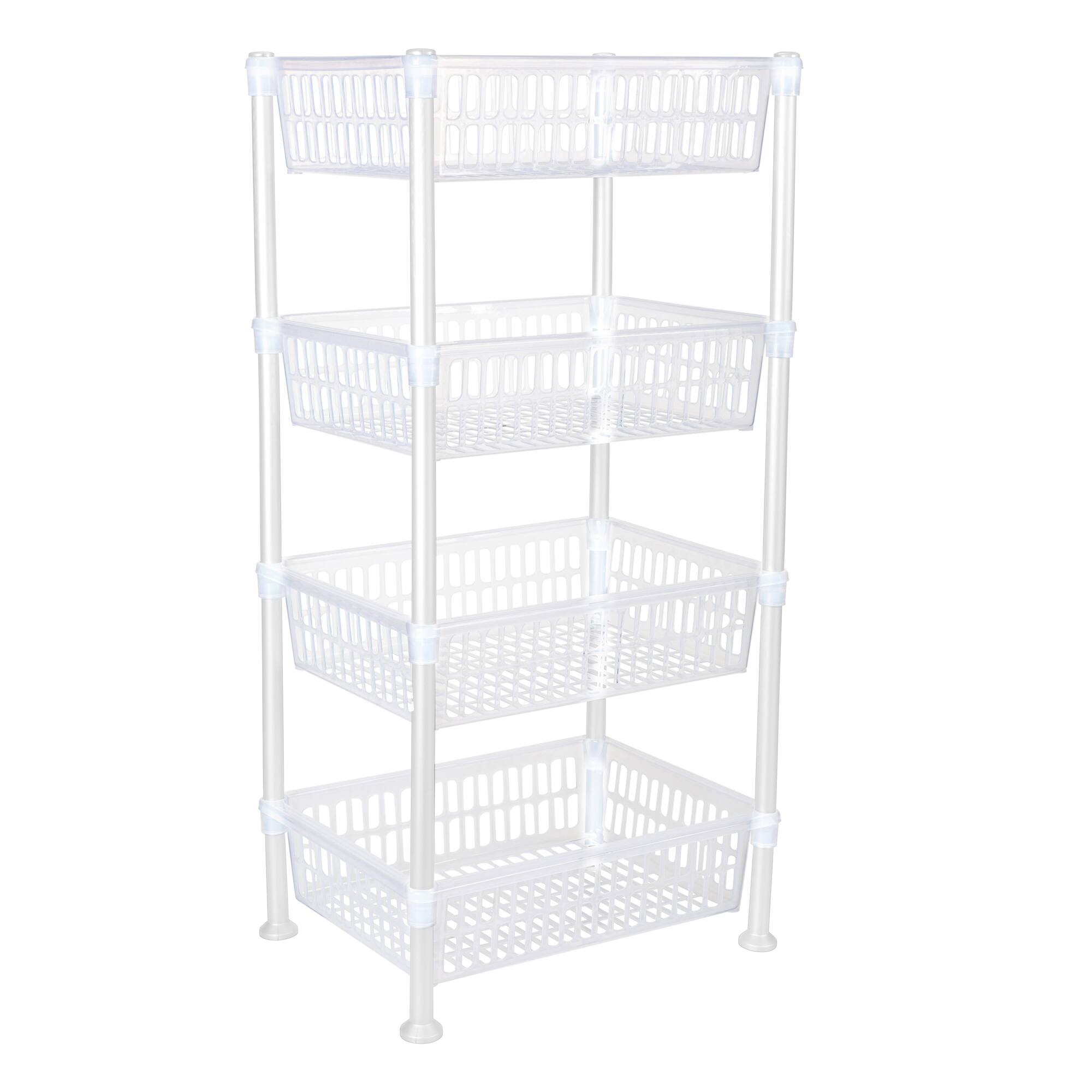 Kitchen Details White 4-Tier Slim Shelf